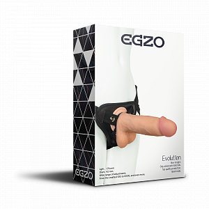 Страпон "Egzo" трусы-джоки + фаллоимитатор с мошонкой 