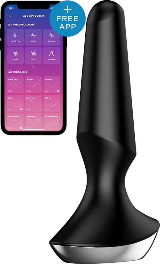 Пробка с вибрацией "Satisfyer Plug-Ilicious 2" + приложение, черная 